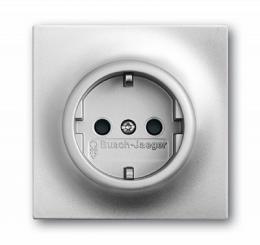 Изображение продукта Розетка ABB Impuls Schuko с/з 16A 250V со шторками безвинтовой зажим серебристо-алюминиевый 