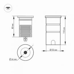 Ландшафтный светодиодный светильник Arlight LTD-Ground-R65-6W Warm3000  - 3