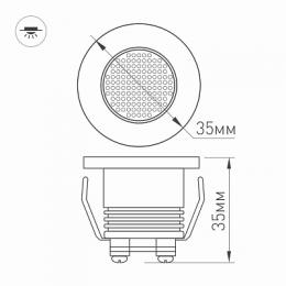 Мебельный светодиодный светильник Arlight LTM-R35WH 1W Warm White 30deg  - 6
