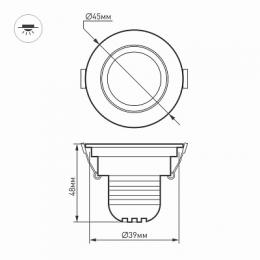 Мебельный светодиодный светильник Arlight LTM-R45WH 3W White 30deg  - 3