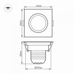 Мебельный светодиодный светильник Arlight LTM-S46x46WH 3W Day White 30deg  - 3
