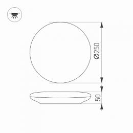 Потолочный светодиодный светильник Arlight CL-Frisbee-Motion-R250-12W Day4000  - 2
