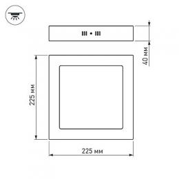Потолочный светодиодный светильник Arlight SP-S225x225-18W Day White  - 4