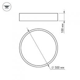 Потолочный светодиодный светильник Arlight SP-Tor-TB500SB-35W Warm White  - 4