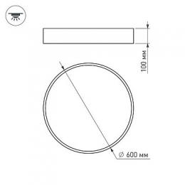 Потолочный светодиодный светильник Arlight SP-Tor-TB600SB-50W Warm White  - 4