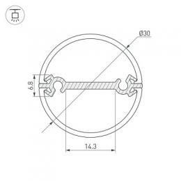 Профиль Arlight Round-D30-Dual-2000 Anod  - 3