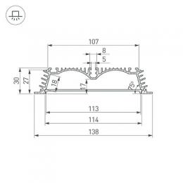 Профиль с экраном Arlight ALU-POWER-RW116F-2000 ANOD+FROST  - 3