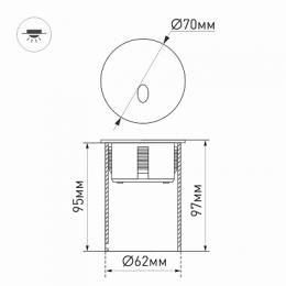 Уличный светодиодный светильник Arlight LT-Gap-R70-3W Warm3000  - 2