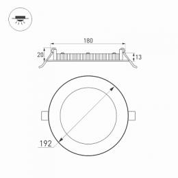 Встраиваемый светодиодный светильник Arlight DL-192M-18W Day White  - 6