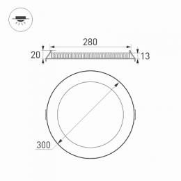 Встраиваемый светодиодный светильник Arlight DL-300M-25W Day4000  - 5