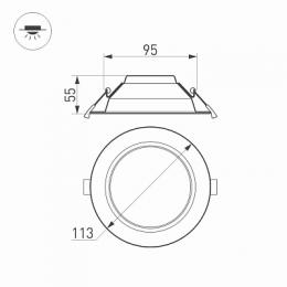 Встраиваемый светодиодный светильник Arlight IM-Cyclone-R115-10W White6000  - 4