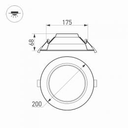 Встраиваемый светодиодный светильник Arlight IM-Cyclone-R200-20W White6000  - 3