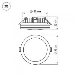 Встраиваемый светодиодный светильник Arlight LTD-95SOL-10W Day White  - 4