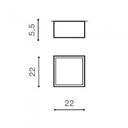 Накладной светильник Azzardo Monza Square 22  - 2