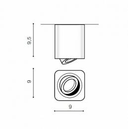 Потолочный светильник Azzardo Brant Square IP44  - 2