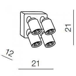 Спот Azzardo Tomi 4 KW  - 2