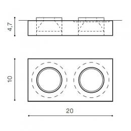 Встраиваемый светильник Azzardo Vektor 2 Square  - 2