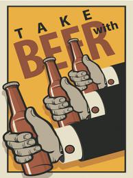 Изображение продукта Картина на мдф Ekoramka 30x40 TAKE WITH BEER 