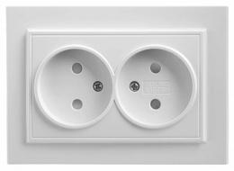 Изображение продукта Розетка двойная Feron Stekker Эрна б/з 10A 250V белый PST10901301 