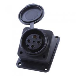 Изображение продукта Розетка Feron Stekker с/з 32A 4000V с крышкой черный RST323144 