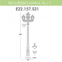 Уличный фонарь Fumagalli Ricu Bisso/Anna 3+1  - 3