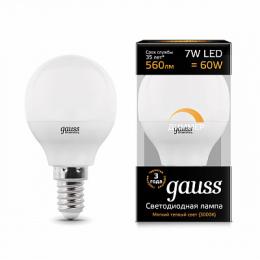 Изображение продукта Лампа светодиодная диммируемая Gauss E14 7W 3000K матовая 