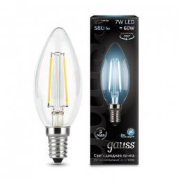 Изображение продукта Лампа светодиодная филаментная Gauss E14 7W 4100К прозрачная 