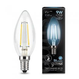 Изображение продукта Лампа светодиодная филаментная Gauss E14 9W 4100К прозрачная 