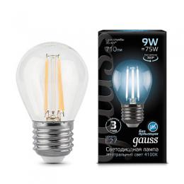 Изображение продукта Лампа светодиодная филаментная Gauss E27 9W 4100К прозрачная 