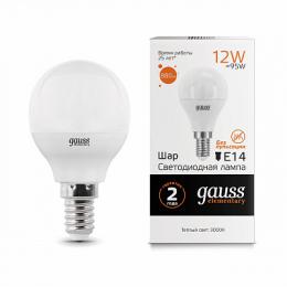 Изображение продукта Лампа светодиодная Gauss E14 12W 3000K матовая 