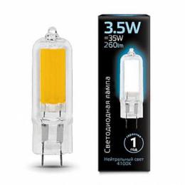 Изображение продукта Лампа светодиодная Gauss G4 3.5W 4100K прозрачная 