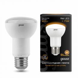 Лампа светодиодная рефлекторная Gauss E27 9W 2700K матовая  - 2