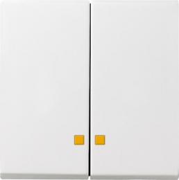 Изображение продукта Лицевая панель Gira System 55 выключателя двухклавишного с подсветкой чисто-белый шелковисто-матовый 