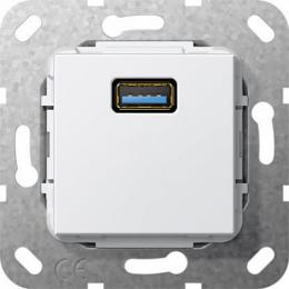 Изображение продукта Розетка USB 3.0 A Gira System 55 чисто-белый глянцевый 