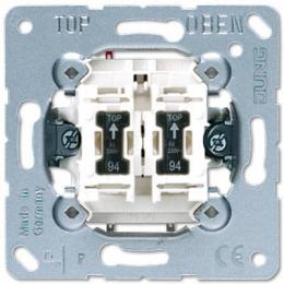 Изображение продукта Выключатель двухклавишный с подсветкой Jung 10А 250V 