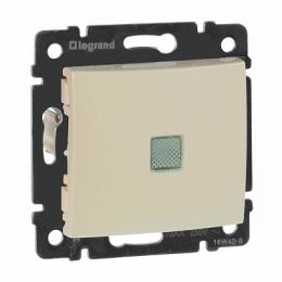 Изображение продукта Переключатель одноклавишный на 2 направления Legrand Valena 10A 250V с подсветкой слоновая кость 