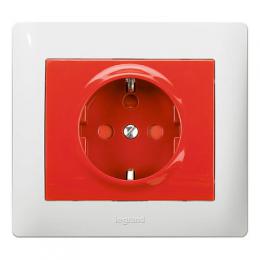 Изображение продукта Розетка 2К+3 Legrand Galea Life Magic 16A 250V с/з с блокировкой красная 