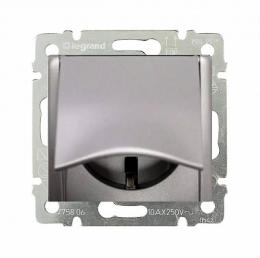 Изображение продукта Розетка 2К+3 Legrand Valena 16A 250V с/з с крышкой винтовой зажим алюминий 