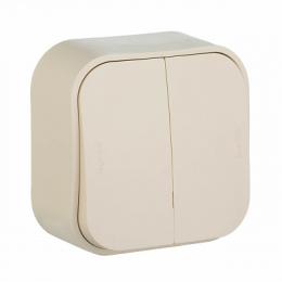 Изображение продукта Выключатель двухклавишный Legrand Quteo 10A 250V слоновая кость 
