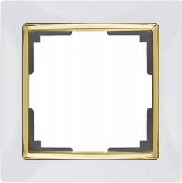 Изображение продукта Рамка Werkel Snabb на 1 пост белый/золото WL03-Frame-01-white/GD 