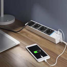 Розеточный блок 4гн 3USB х 1,7м с/з Werkel WL20-04-03  - 2