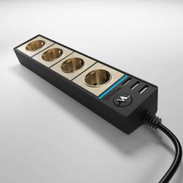 Изображение продукта Розеточный блок 4гн 3USB х 1,7м с/з Werkel WL20-04-03 
