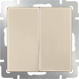 Изображение продукта Выключатель Werkel двухклавишный шампань WL11-SW-2G 