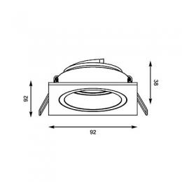 Встраиваемый светильник Zumaline Chuck dl square white  - 3
