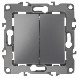 Изображение продукта Выключатель двухклавишный ЭРА 12 10AX 250V  Б0019311 